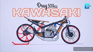 Cara Menggambar Motor Drag Melukis Drag Ninja 2 Tak 509 Cc