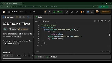 LeetCode Problem Number - 326  (Power of Three )