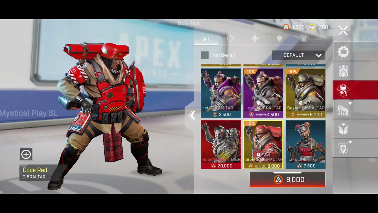 APEX LEGENDS MOBILE  BETA | ALL LEGENDS SKINS AND GUN SKINS !  | Mystical Play SL