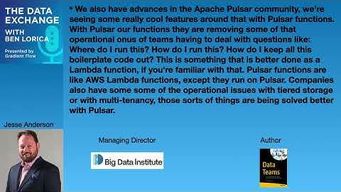 Jesse Anderson on Apache Pulsar