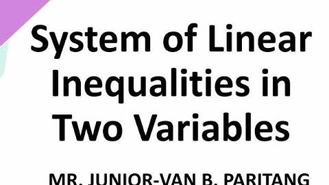 Q3W2 Systems of linear inequalities