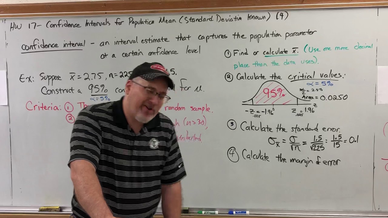 HW 17 (4) Confidence Interval for Population Mean (SD known ...