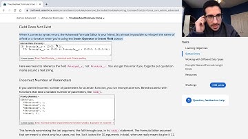 Troubleshoot Formula Errors / Becoming a Salesforce Admin with Trailhead