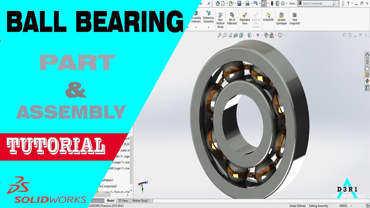 SOLIDWORK TUTORIAL I PART Ι BALL BEARING - YouTube
