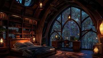 The Magic of the Forest | Cozy Cabin Vibes with Calming Rain Sounds on a Dark Night