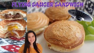 Business Recipe :  FLYING SAUCER BURGER \/ UFO BURGER \/ PHILIPPINES STREET FOOD