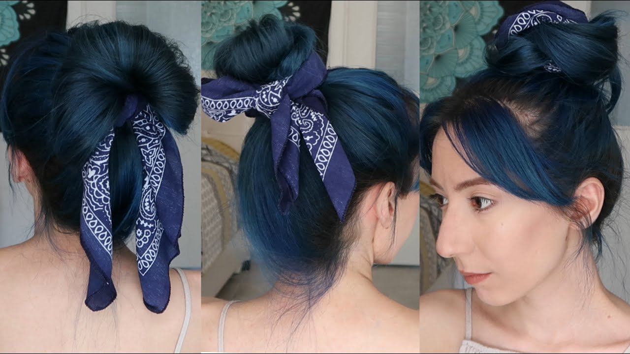 Грязный пучок с шарфом для волос Учебное пособие