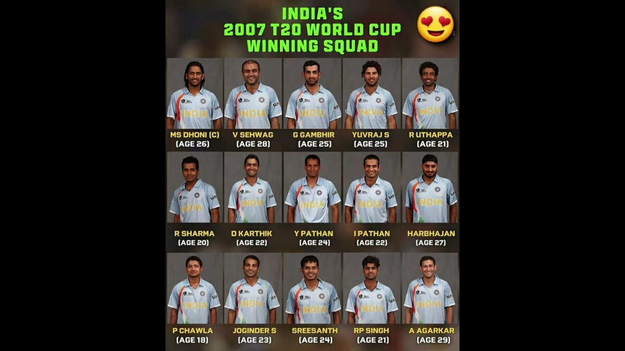 2007 T20 World Cup winning squad 