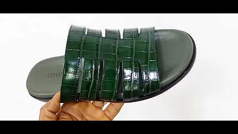 Green Ermanno Italian Leather Slippers