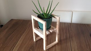DIY pot plant stand from jenga, jenga bloklarından saksılık yapımı