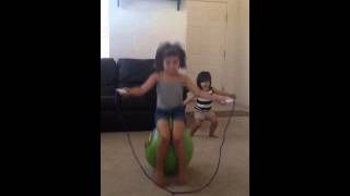 Bella Jump Roping On A Bouncy Ball