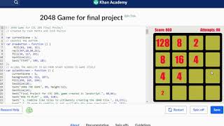 GAME WALKTHROUGH 2048 YASH MEHTA