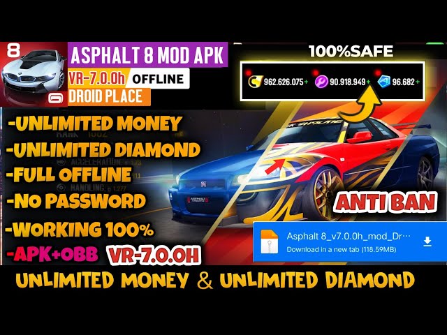 Download Asphalt 8 MOD APK V7.0.0h (Unlimited Money/Free Shopping)