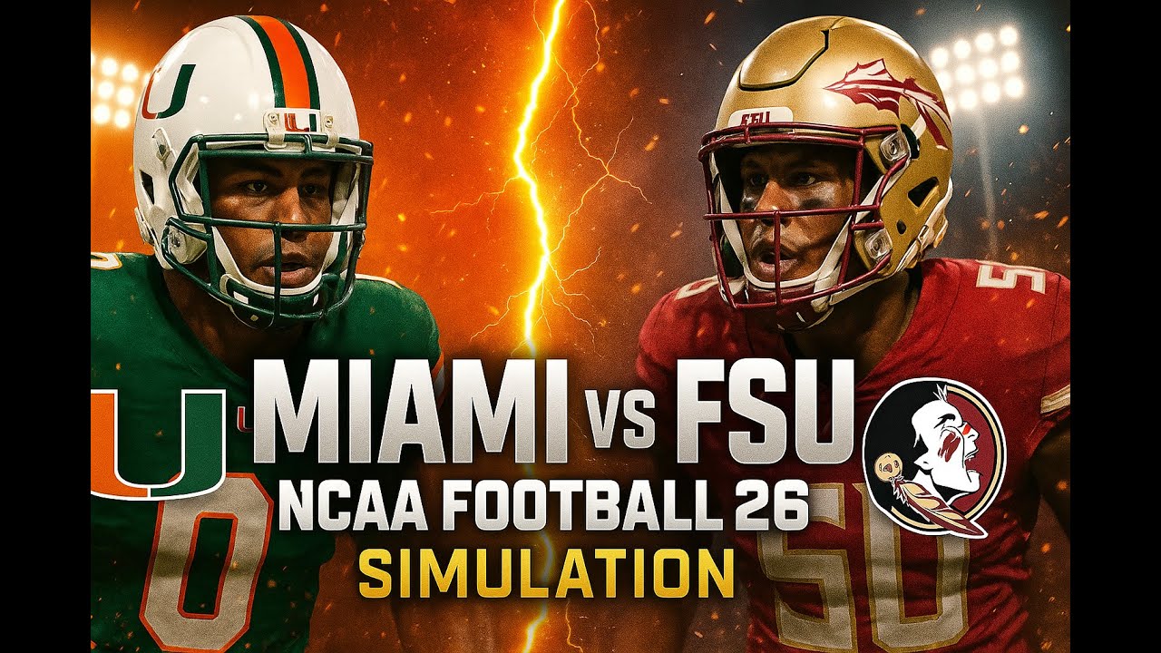 Miami Hurricanes vs FSU Seminoles | NCAA Football 26 Simulation | Full Game Highlights