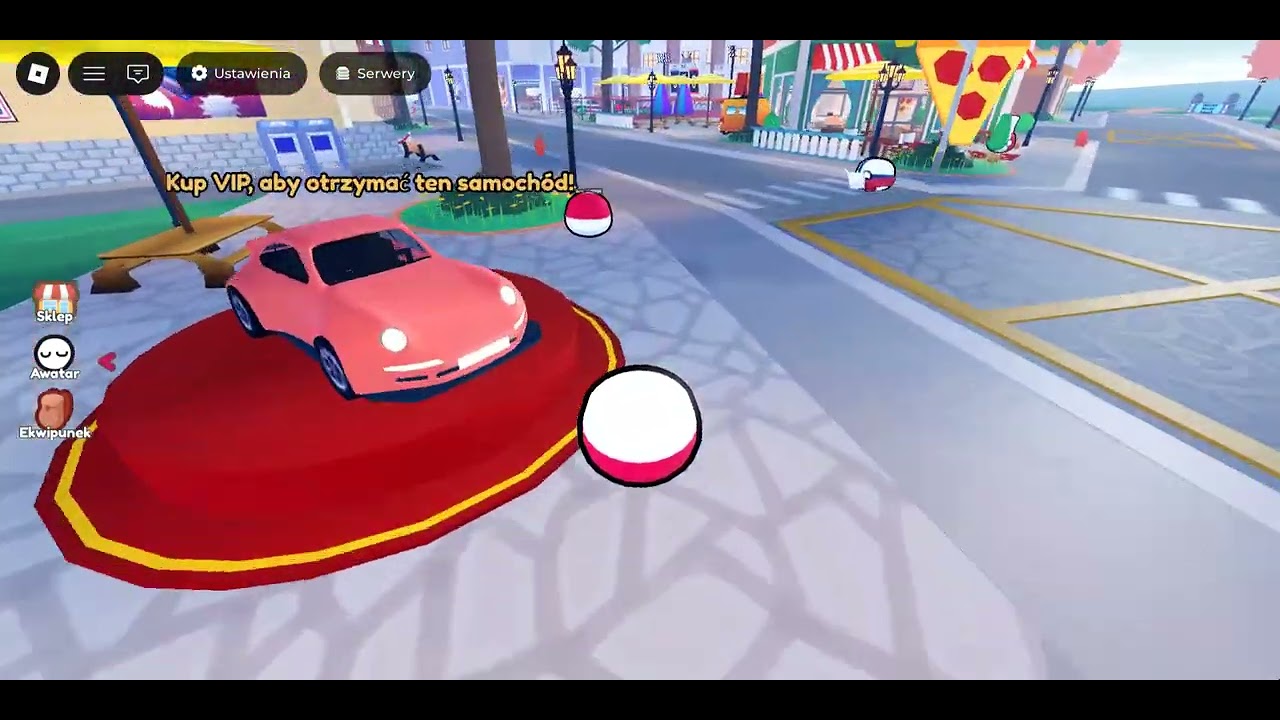 spacer po mieście Countryballi w Roblox