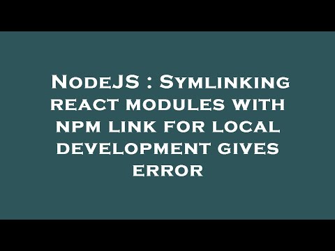 NodeJS : Symlinking