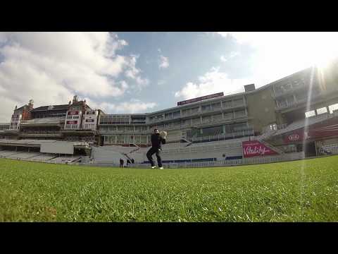 Ben Foakes and Alec Stewart with a wicket-keeping session at the Kia Oval