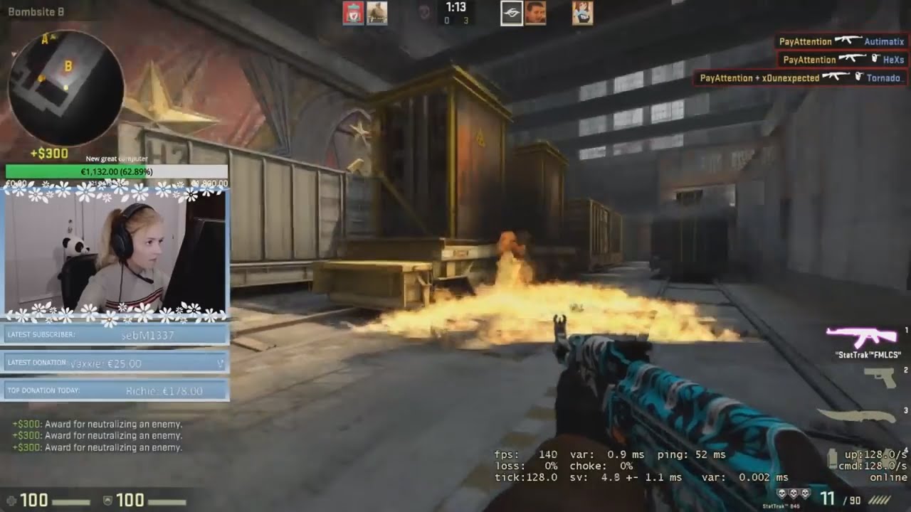 CS:GO - girl pro sick ace (mimicheater) - YouTube