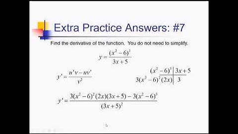 Derivative Extra Practice: Problem Set #5