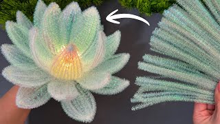 DIY Sparkling Lotus Flower ✨ Easy Craft with Pipe Cleaners