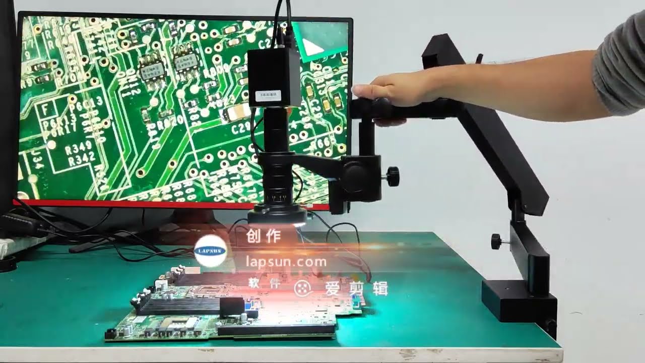 Lapsun IMX385 V2 1080P 60FPS HDMI Industrial Camera Microscope with 50mm Articulating Folding Stand