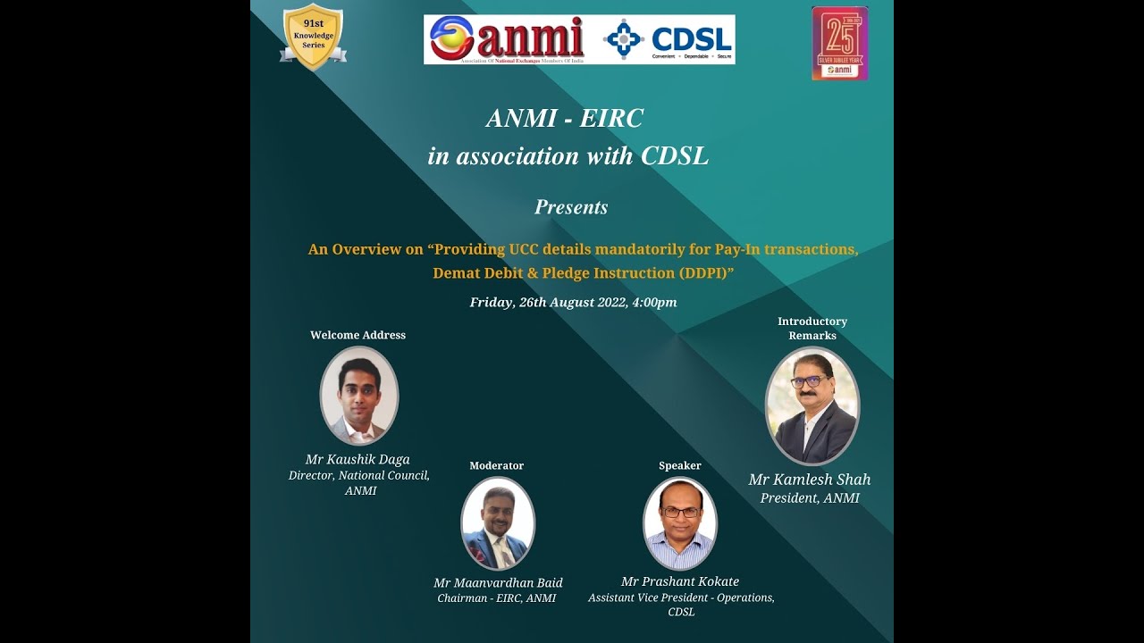 Providing UCC details mandatorily for Pay-In transactions, Demat Debit ...