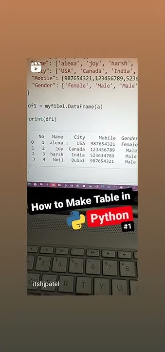 How To Make Table Like Excel in Python | Code With HJ - YouTube