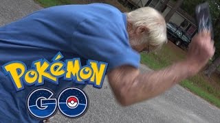 Angry Grandpa Plays Pokémon GO! (Destroys iPhone!)