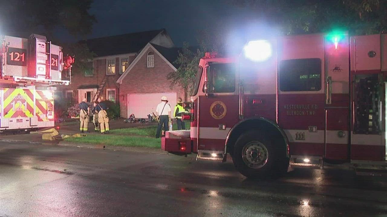 Fire in attic of Westerville home started by lightning strike - YouTube