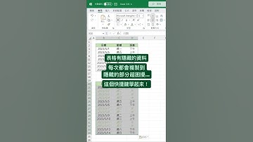 如何不複製到隱藏的資料？ #excel #excel教學