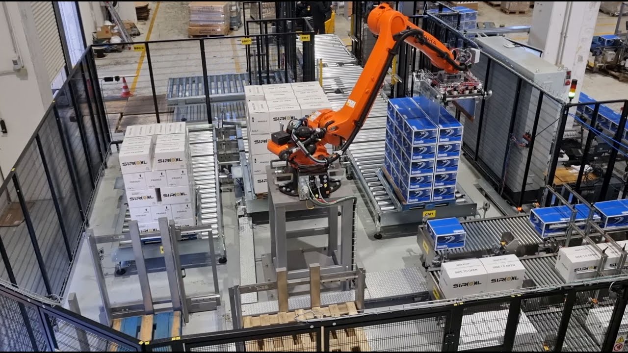 Robot Pacchi 24010 - ROBOT PALETTIZZATORE CON TESTA A PINZA PER PACCHI E PALLET ...