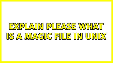 Explain please what is a magic file in unix