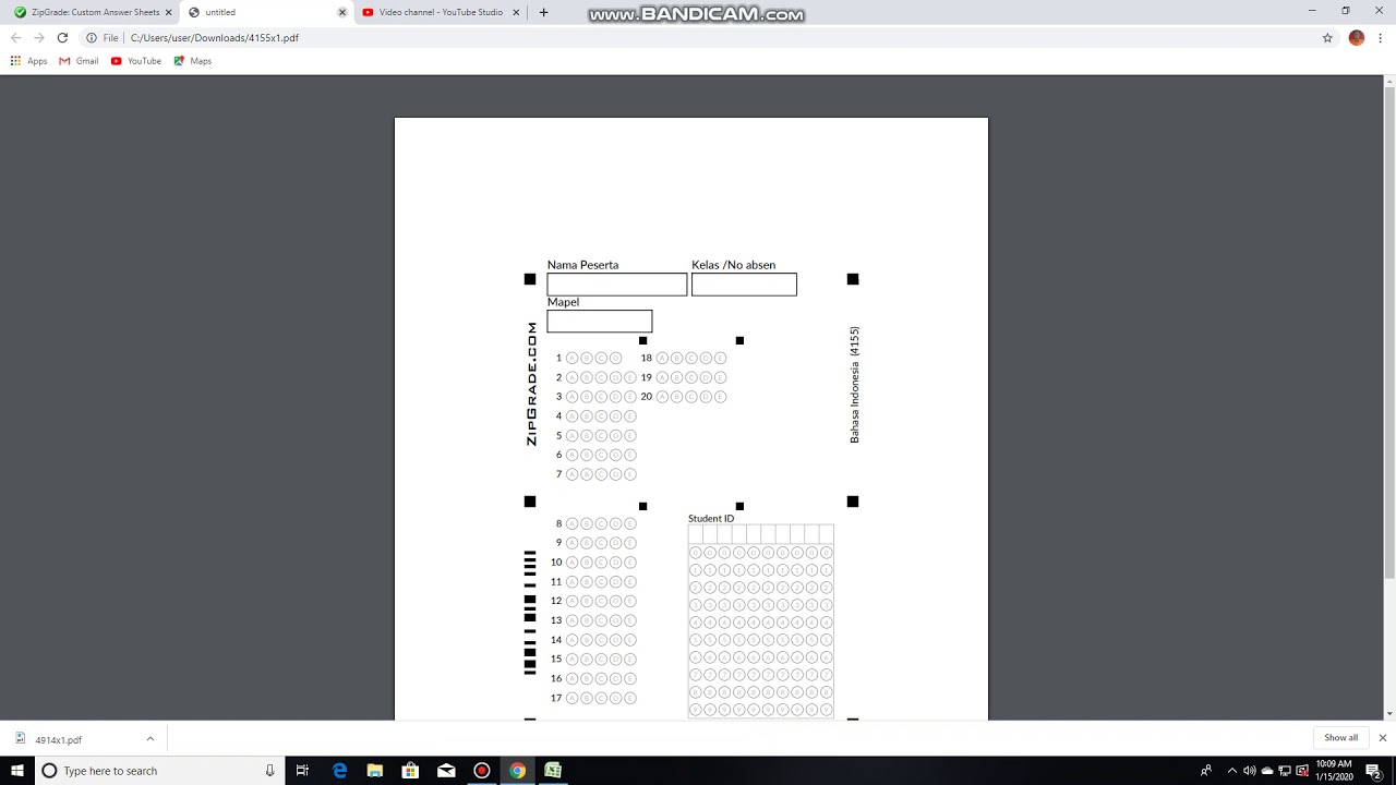 zipgrade tutorial cara buat LJK barcode