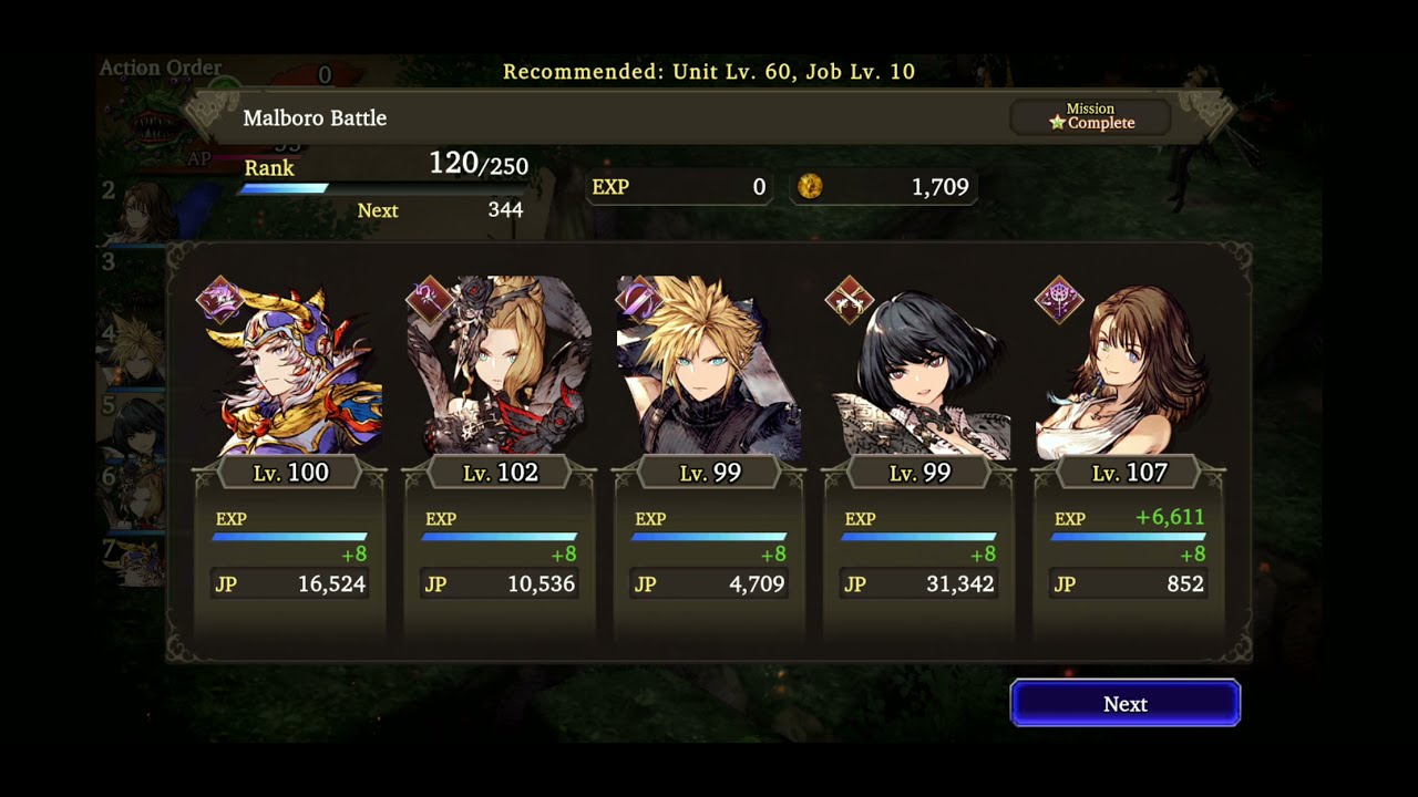 [War of The Vision: FFBE] Beast's Den - Earn Wind Esper Awakening Materials Stages: Malboro Battle 1