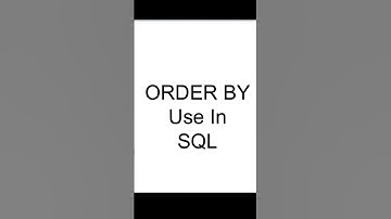 SQL Sorting with the ORDER BY Clause in SQL/MySQL #sqlcommands #sql