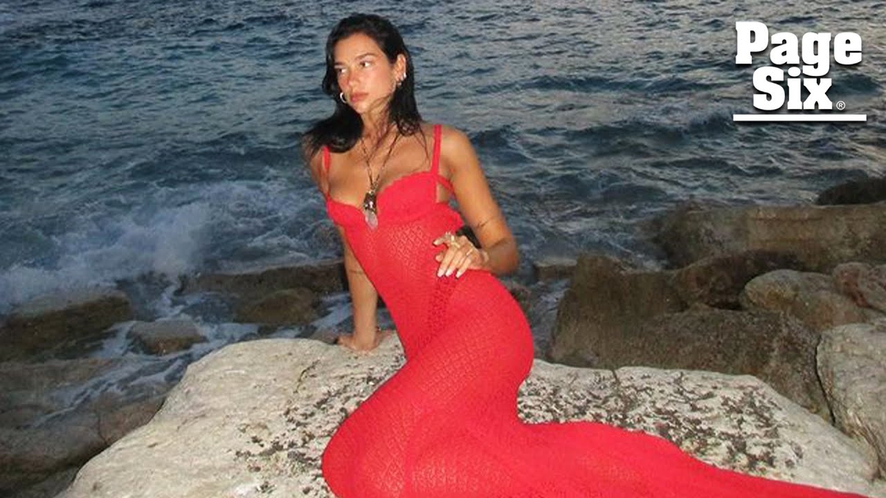 dua lipa sheer dress barbie Dua Lipa's Sparkly Fishnet Dress Is the Perfect Choice for Mermaid Barbie