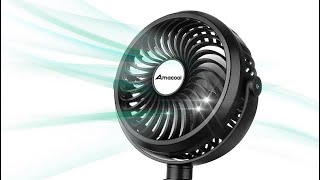 AMACOOL Battery Operated Stroller Fan Flexible Tripod Clip On Fan