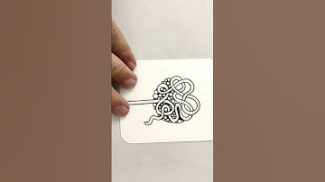 very easy zentangle art | tangle and doodles | #shorts