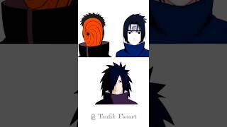 Trying Tiktok art Sasuke Madara Obito mix 🔥😂 Next? #short #drawing #naruto #anime #tiktok