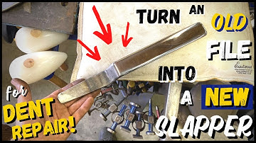 How YOU Can Turn An OLD Junky File Into A NEW Slapper Spoon For DENT REPAIR, and How To Use It!!