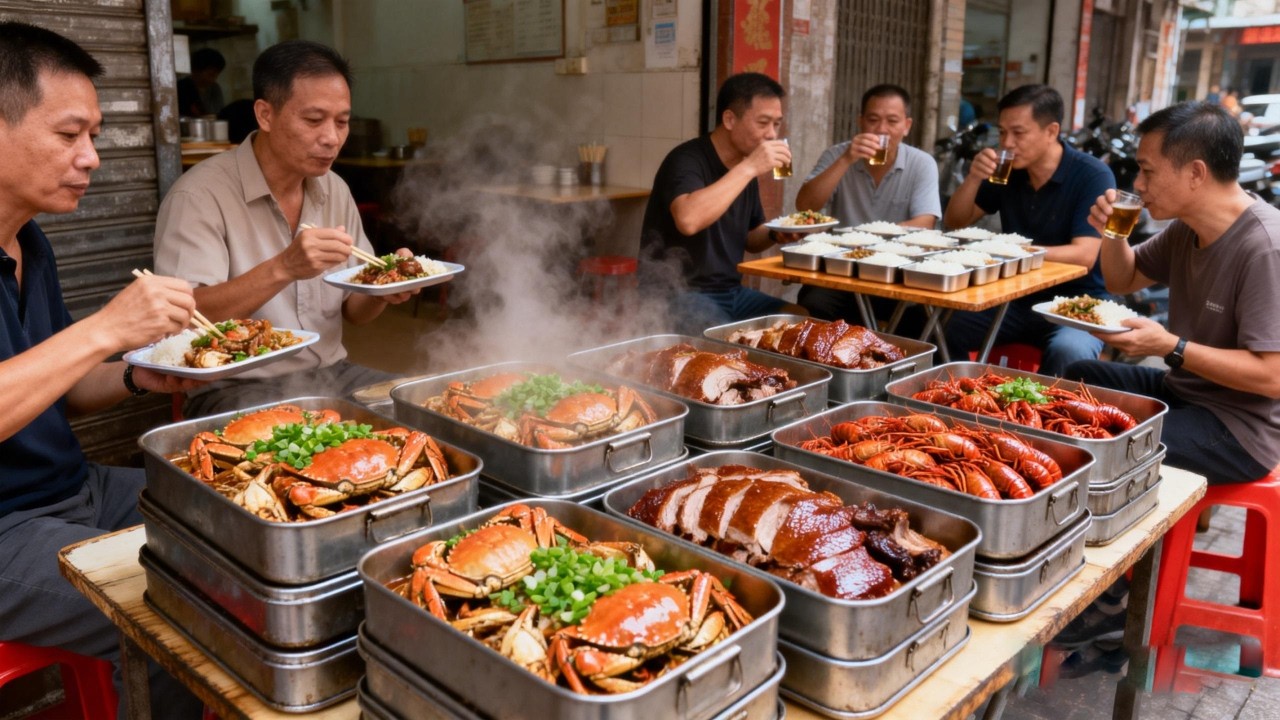 有螃蟹有虾，烧鸭烧鸡几十种菜17元随便吃 广州快餐届卷王，日均流水34000【舟小九】