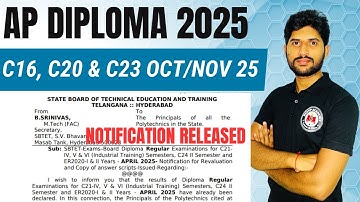 Ap Diploma oct/nov 2025 exams notification released 