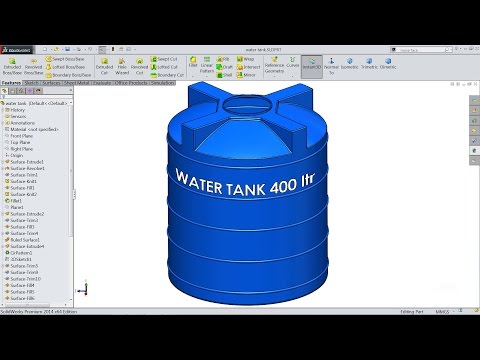Solidworks tutorial | sketch Water tank in Solidworks (Advanced Surfacing)