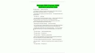 Georgia DDS license DMV Learners practice test3