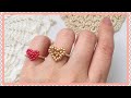 【ビーズを編んで。ハートのリングの作り方】DIY/Beaded ring/Heart motifs