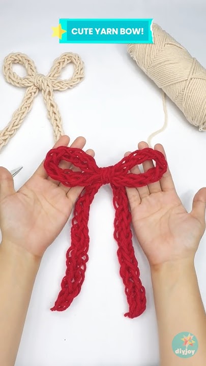 Easy Crochet Yarn Bow #diy #fingercrochet #crochet - YouTube