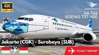 FLY WITH GARUDA INDONESIA GA 322 | Jakarta (CGK) to Surabaya (SUB) | Economy Class 2025 ✈️