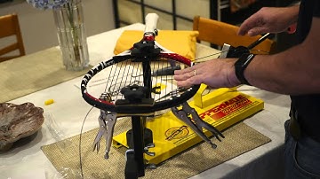 Stringing a Mantis Tennis Racquet with Klippermate Stringing Machine