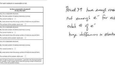 Aleks Recognizing exceptions to the octet rule