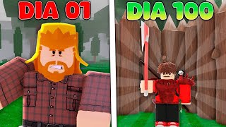 SOBREVIVI 100 DIAS COMO LENHADOR NO 99 NOITES NA FLORESTA